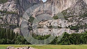 Yosemite Falls Cook\'s Meadow Time Lapse Tilt Down Sierra Nevada Mountains California USA