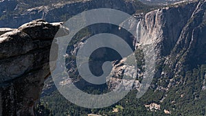 Yosemite Falls and Hanging Rock Time Lapse Sierra Nevada Mountains California USA
