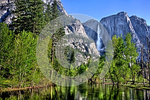 Yosemite Falls and Merced River