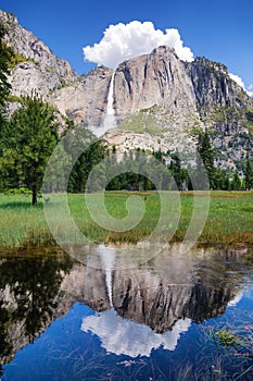 Yosemite Falls, reflection