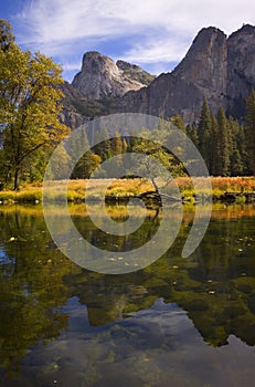 Yosemite Falls from the valley floor