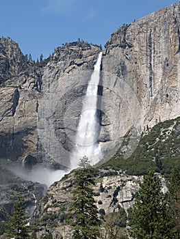 Yosemite falls waterfall