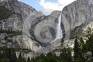 YOSEMITE FALLS, YOSEMITE NATIONAL PARK, CALIFORNIA, USA - May 16, 2016