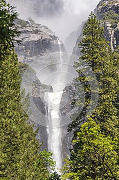 Yosemite falls in Yosemite national park valley