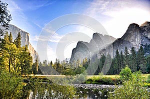 Yosemite meadow view photo