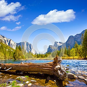 Yosemite Merced River el Capitan and Half Dome photo