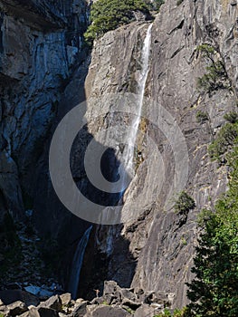 Yosemite national park, El Capitan cliffs and granite rocky landscapes, giant sequoia and muir forest grove