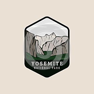 yosemite national park logo vector patch symbol illustration design