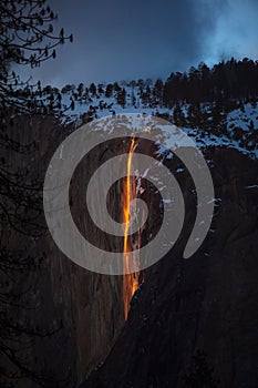 Yosemite National Park`s annual Firefall