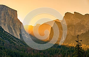 Yosemite National Park Valley at sunrise