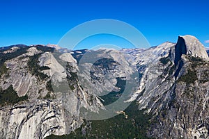 Yosemite National Park, view of Half Dome from Glacier Point at dusk