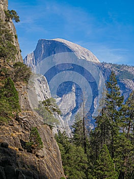 Yosemite national park, Waterfalls, El Capitan cliffs and granite rocky landscapes, giant sequoia and muir forest grove