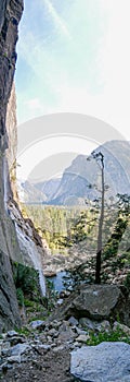 Yosemite national park, Waterfalls, El Capitan cliffs and granite rocky landscapes, giant sequoia and muir forest grove