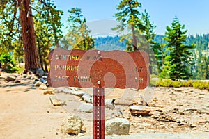 Yosemite Sentinel Dome road sign photo