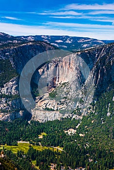 Yosemite upper and lower falls from Sentinel dome photo