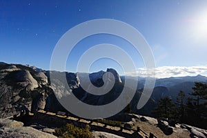 Yosemite Valley on a moonlit night