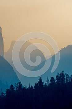 Yosemite valley national park in california early morning photo