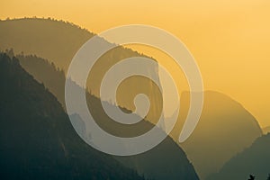 Yosemite valley national park in california early morning photo