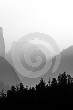 Yosemite valley national park in california early morning photo