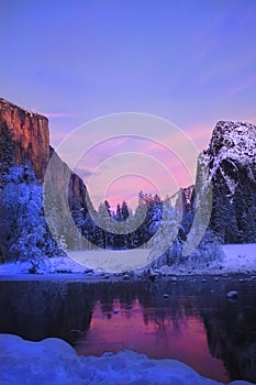 Yosemite valley in winter
