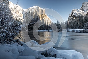 Yosemite winter Valley view