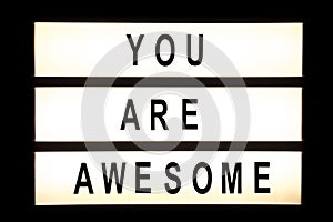 You are awesome hanging light box