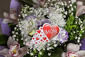 You are the best, greeting for mother, father and lover valentines concept. Lovely handwriting words. Best mom on note