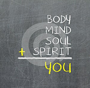 You, body, mind, soul, spirit - a simple mind map