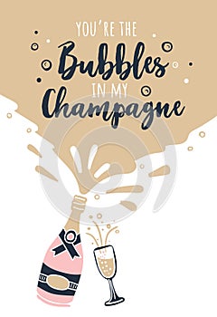 You are the bubbles in my champagne greeting card