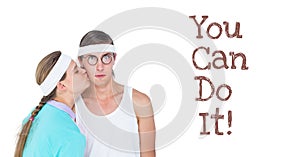 You can do it text and fitness couple