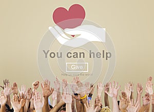 You Can Help Give Welfare Donate Concept photo