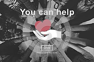 You Can Help Give Welfare Donate Concept photo