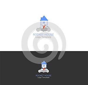 Rocket house ready to fly-fantasy theme-logo template photo