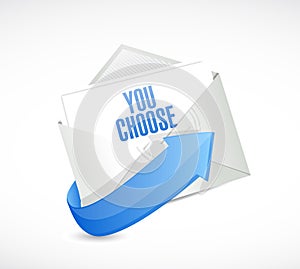 you choose email message illustration design