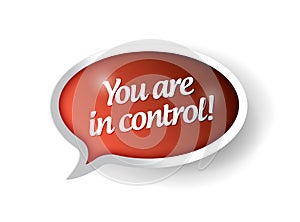 You are in control red message bubble illustration