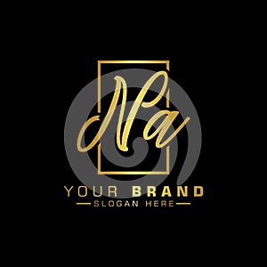 Letter Na Logo. Initial Letter Design Vector Luxury Color photo