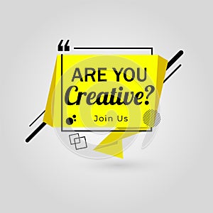 Are You Creative ? Join us for Job Vacancy, We`re Hiring poster.