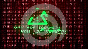 You Are Hacked Digital Critical error warning message show up Animation.