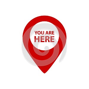 You Are Here Map Pointer - Vector Illustration - Isolated On White Background