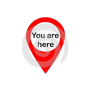 You Are Here Map Pointer - Vector Illustration - Isolated On White Background