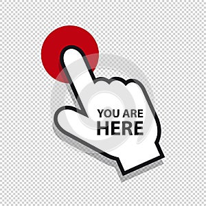 You Are Here Pointer - Vector Illustration - Isolated On White Background