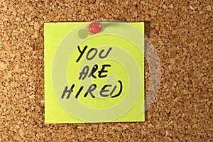 You are hired post it