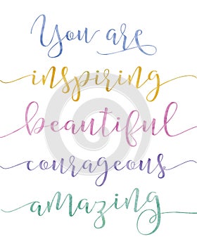 You are Inspiring Calligraphy photo