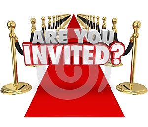 Are You Invited 3d Words Red Carpet Exclusive Special Event
