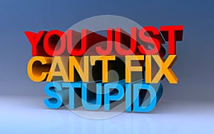 you just can\'t stupid on blue