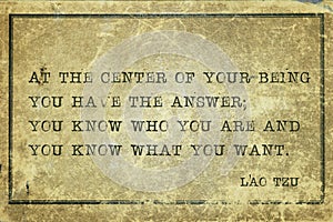 You know Lao Tzu