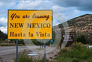 You are leaving New Mexico Hasta La Vista Sign