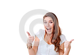 You nailed it. Cropped shot of an attractive young woman isolated on white.