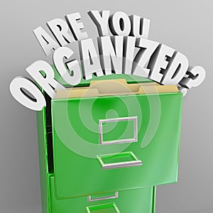 Are You Organized Filing Cabinet Words Records File System