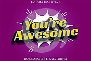 You\'re Awesome With Comic Style Editable Text Effect